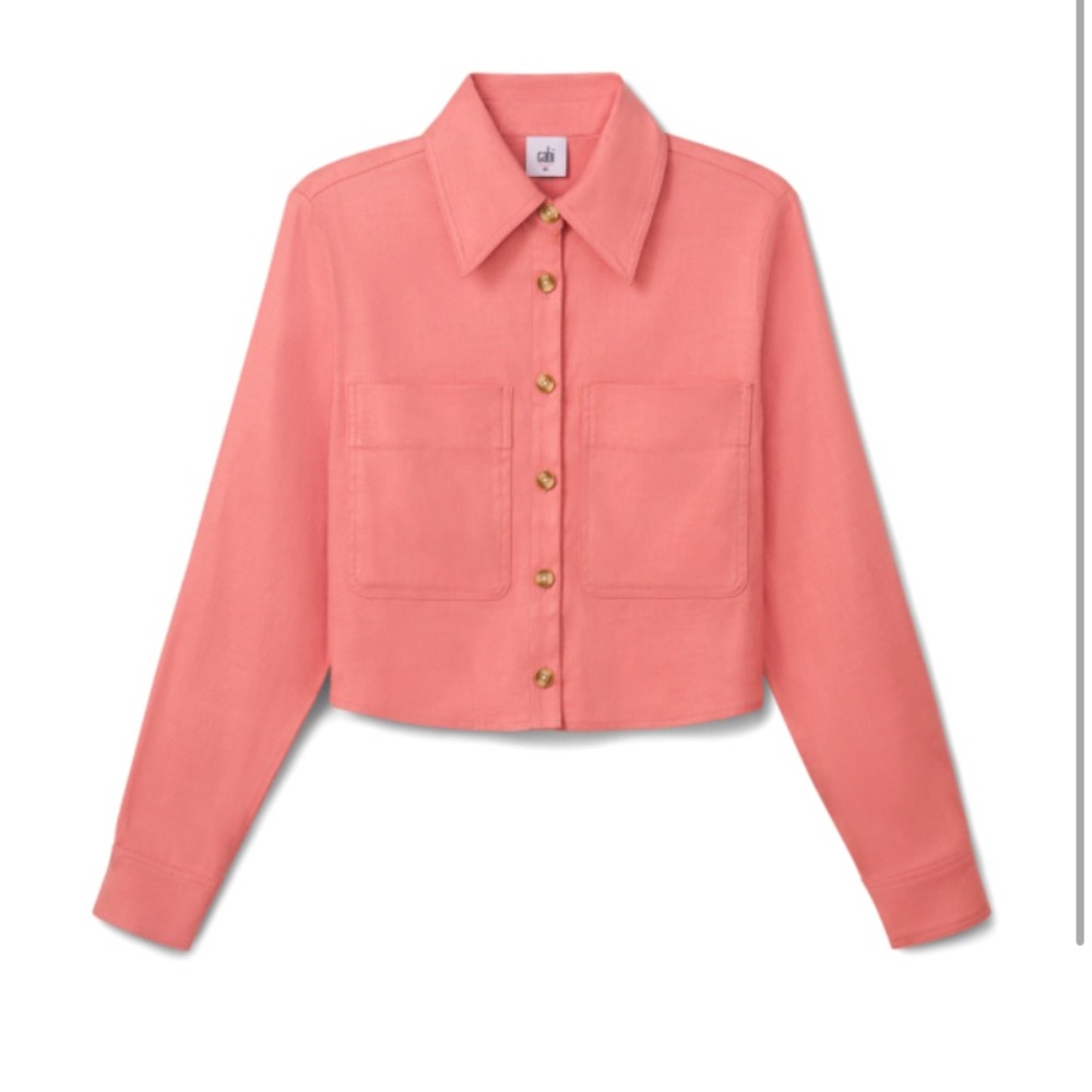 cabi Cruise Shacket a pink Size Medium NWT